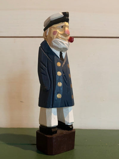 Vintage Wooden Sea Captain - Blue Coat - Diamonds & Rust
