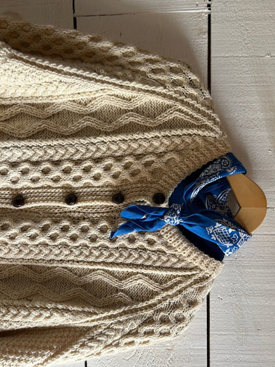 Vintage Wool Fishermen's Sweater - Diamonds & Rust