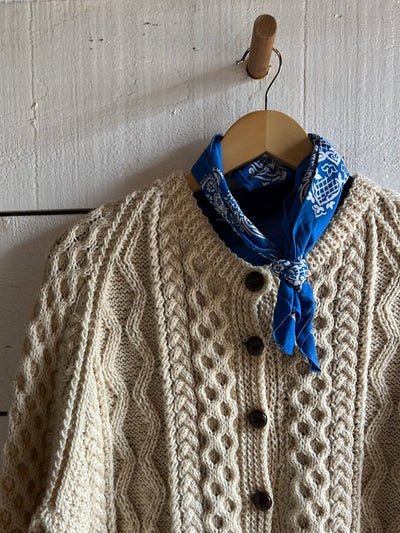 Vintage Wool Fishermen's Sweater - Diamonds & Rust