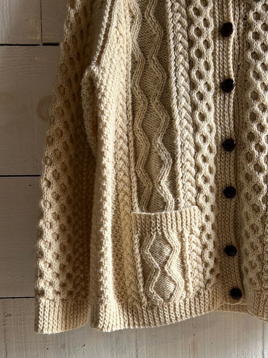 Vintage Wool Fishermen's Sweater - Diamonds & Rust