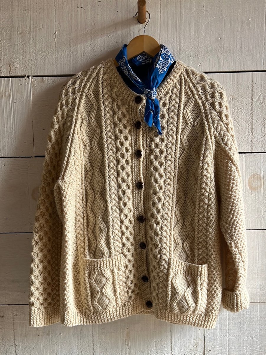 Vintage Wool Fishermen's Sweater - Diamonds & Rust