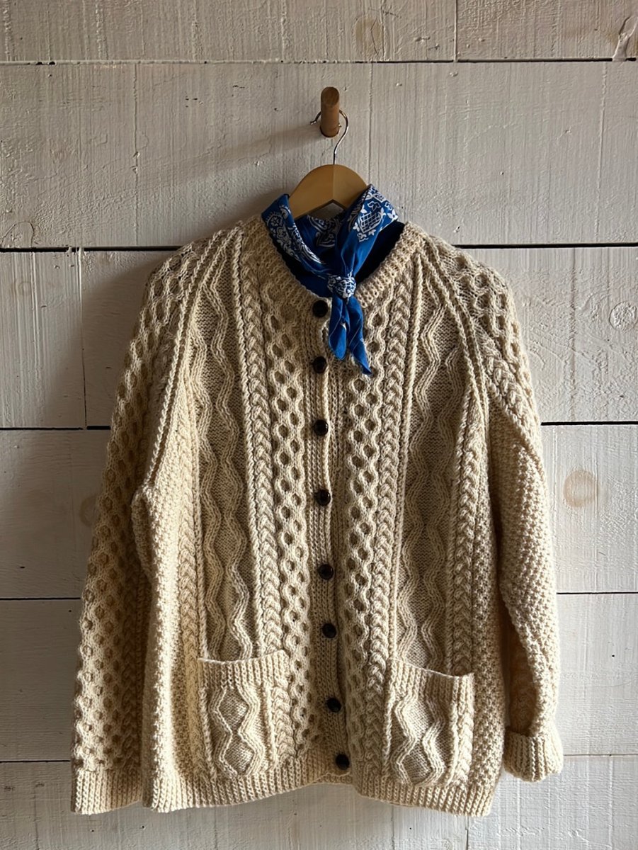 Vintage Wool Fishermen's Sweater - Diamonds & Rust