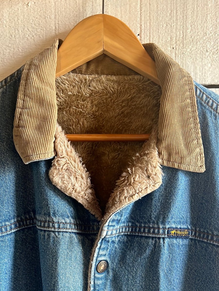 Vintage Wrangler Denim Coat Sherling Liner - Diamonds & Rust