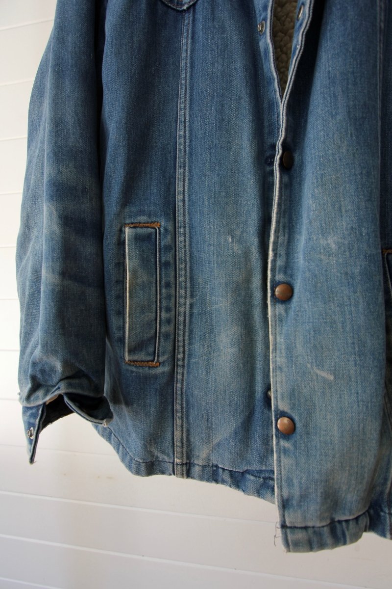 Vintage Wrangler Sherpa Lined Denim Coat - Diamonds & Rust