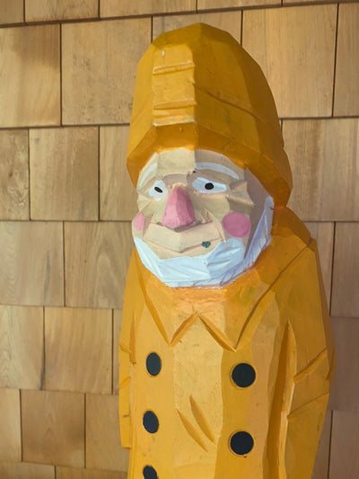 Wooden Fisherman Statue 24" - Diamonds & Rust