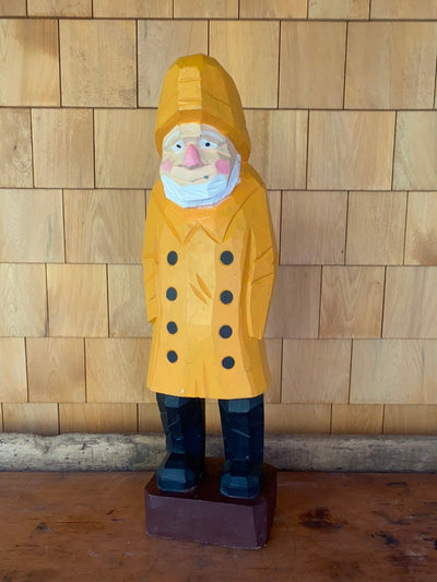 Wooden Fisherman Statue 24" - Diamonds & Rust
